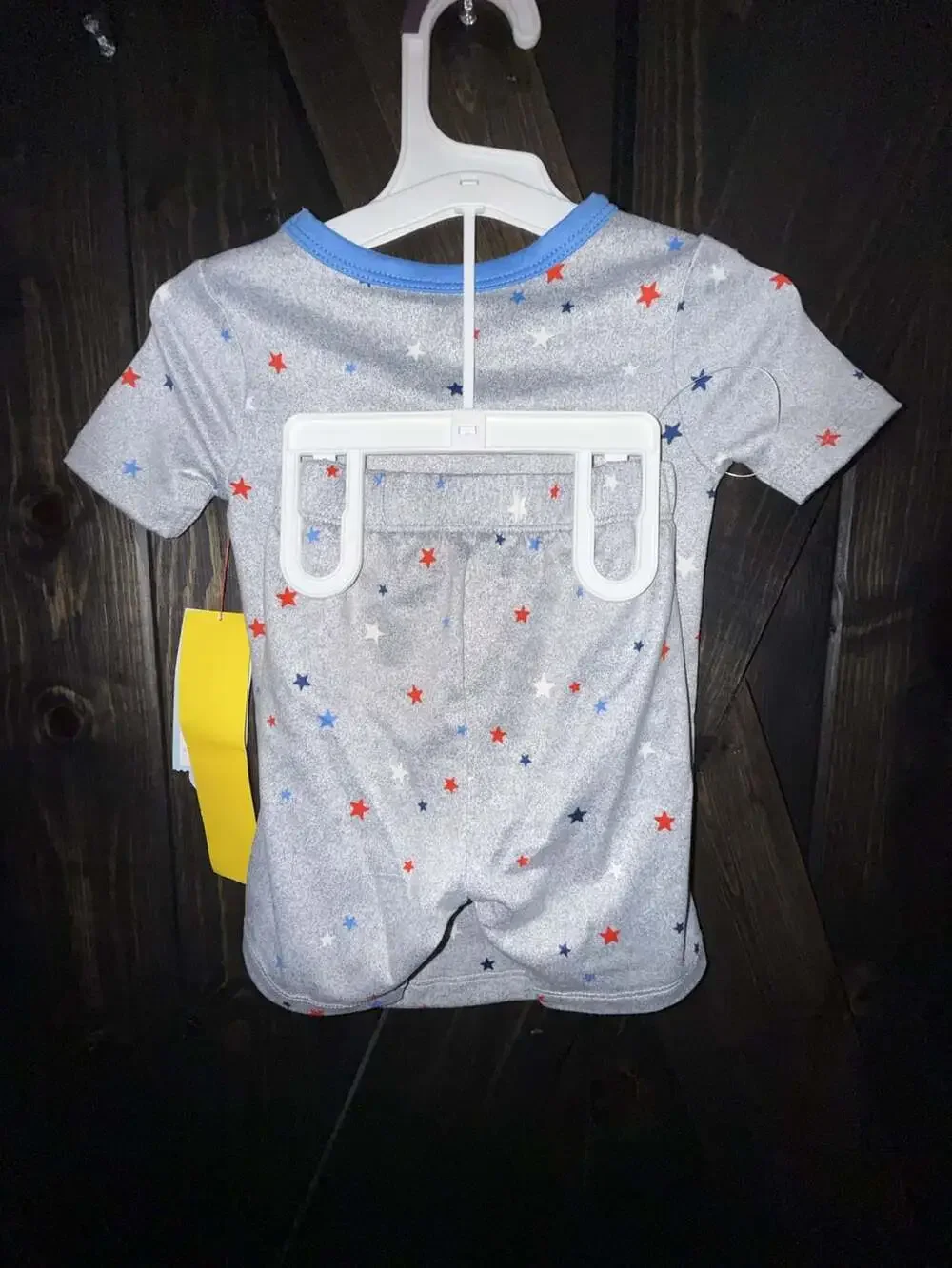 Cat & Jack Star Print Short Sleeve Pajama Top Size 2T Gray Blue Red